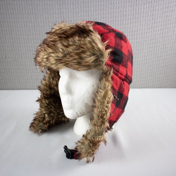 KB Ethos Red Flannel Trapper Hat - Picture 1 of 6